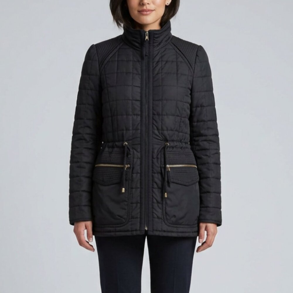 Wilfred Black Quilted Drawstring Waist Jacket Womens Size 6 Six - Picture 1 of 9